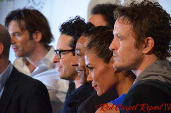 Billy Burke, JJ Abrams, Giancarlo Esposito, Daniella Alonso, & David Lyons -at the Revolution panel at #PaleyFest 2013