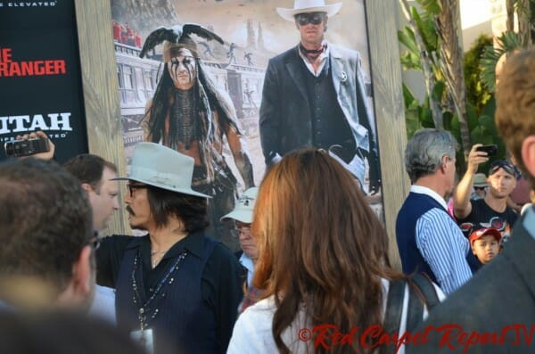 Johnny Depp at the World Premiere of The Lone Ranger