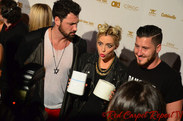 Maks & Valentin Chmerkovskiy with Cherry Healey from the Cottonelle Commercial