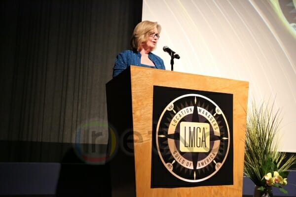 Presenter Nancy Haecker at the 2014 LMGA Awards in Beverly Hills, CA on March 29, 2014. Photo Credit: Deverill Weekes / Retna Ltd.
