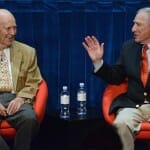 BEVERLY HILLS, CA - JULY 16 (L-R): Carl Reiner and Mel Brooks at the Paley Center’s special evening honoring iconic comedian Sid Caesar, Mel Brooks, Carl Reiner & Friends Salute Sid Caesar, on July 16, 2014 at The Paley Center for Media in Beverly Hills, California. © Kevin Parry for The Paley Center for Media