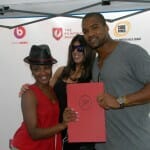 Philippe Owner, Yolanda Halley and NFL's Chris Carter at Trendsetters ESPYS Gift Suite photo credit Sabrina Rana