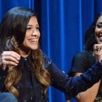 BEVERLY HILLS, CA - SEPTEMBER 06 (L-R): Gina Rodriguez and Candice Patton at the 2014 PALEYFEST Fall TV Previews honoring The CW's Jane The Virgin and The Flash at The Paley Center for Media in Beverly Hills on September 6, 2014. © Kevin Parry for The Paley Center for Media.