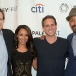 BEVERLY HILLS, CA - SEPTEMBER 06 (L-R): The Flash executive producer Andrew Kreisberg, Candice Patton, The Flash executive producer Greg Berlanti, and Jesse L. Martin attend the 2014 PALEYFEST Fall TV Previews honoring The CW's Jane The Virgin and The Flash at The Paley Center for Media in Beverly Hills on September 6, 2014. © Kevin Parry for The Paley Center for Media.