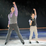 Kurt Browning and son Gabriel at Musselman’s Apple Sauce Family Skating Tribute