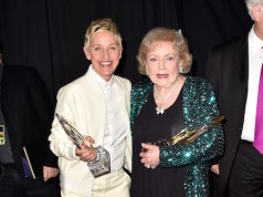 TV personality Ellen DeGeneres (L) and actress Betty White attend The 41st Annual People's Choice Awards at Nokia Theatre LA Live on January 7, 2015 in Los Angeles, California. (Photo by Frazer Harrison/Getty Images for The People's Choice Awards)