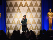 Academy President Cheryl Boone Isaacs welcomes the crowd at the Oscar® Nominees Luncheon in Beverly Hills Monday, February 2, 2015