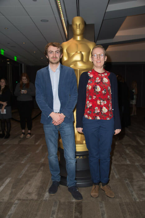 From left: Christopher Hees and Daisy Jacobs, co-directors of the Oscar® nominated animated short film "The Bigger Picture" prior to the Academy of Motion Picture Arts and Sciences' “Oscar Celebrates: Shorts” event