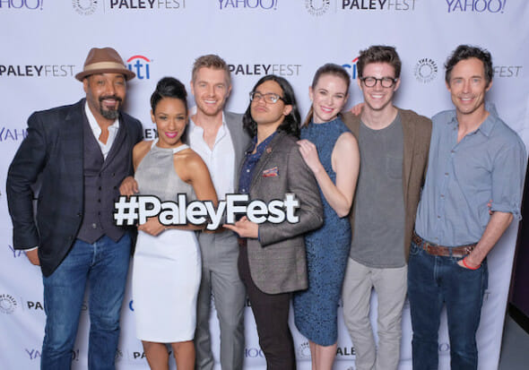 Cast of The Flash attends PALEYFEST LA 2015 honoring Arrow and The Flash, presented by The Paley Center for Media, at the Dolby Theatre on March 14, 2015 in Hollywood, California. © Michael Bulbenko for Paley Center for Media