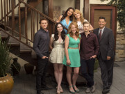 SWITCHED AT BIRTH - ABC Family's "Switched at Birth" stars Sean Berdy as Emmett Bledsoe, Vanessa Marano as Bay Kennish, Constance Marie as Regina Vasquez, Katie Leclerc as Daphne Vasquez, Lea Thompson as Kathryn Kennish, Lucas Grabeel as Toby Kennish and D.W. Moffett as John Kennish. (ABC FAMILY/Todd Wawrychuk)