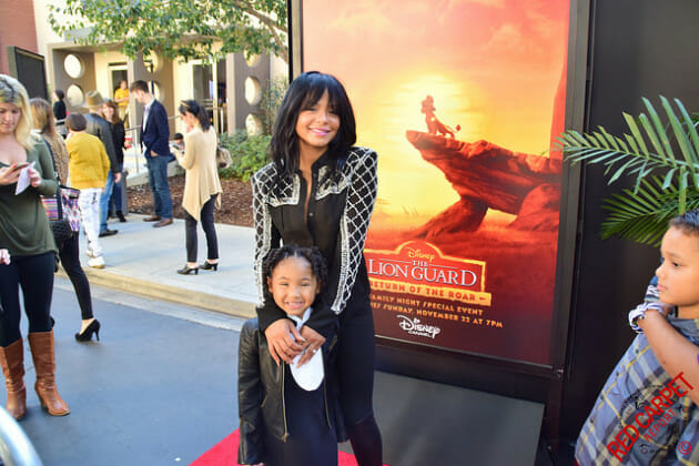 Christina Milian and daughter at the Premiere of Disney's "The Lion Guard- Return of the Roar" #TheLionGuard