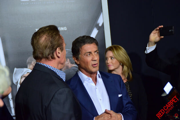 Arnold Schwarzeneggar & Sylvester Stallone on the Black Carpet at the premiere of Creed #CREED