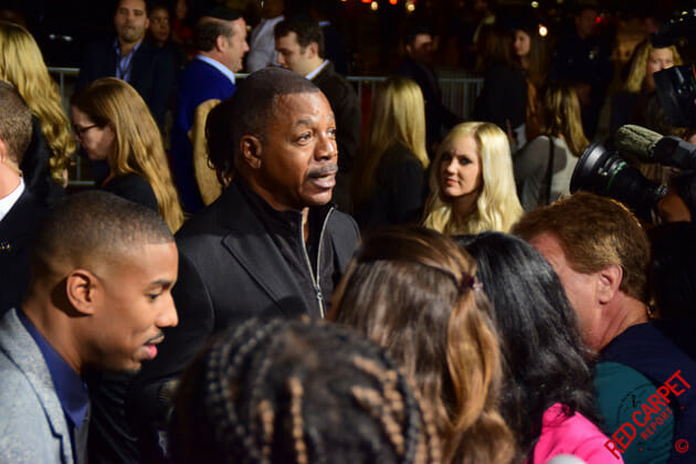 Michael B Jordan & Carl Weathers on the Black Carpet at the premiere of Creed #CREED