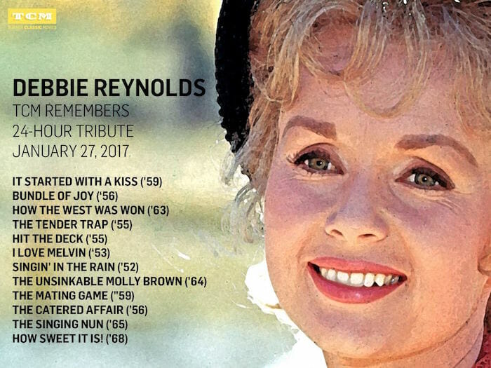 Lineup for TCM tribute to Legendary Actress-Singer Debbie Reynolds Airs on Jan. 27