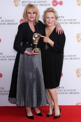 Jennifer Saunders presenter her long-time friend and Ab Fab co-star Joanna Lumley with the BAFTA Fellowship #BAFTATV