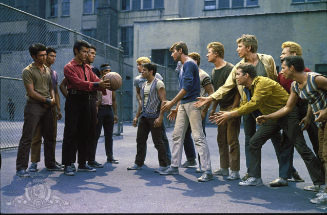 George Chakiris, Eliot Feld, Tony Mordente, Tucker Smith, Russ Tamblyn, and David Winters in West Side Story (1961)