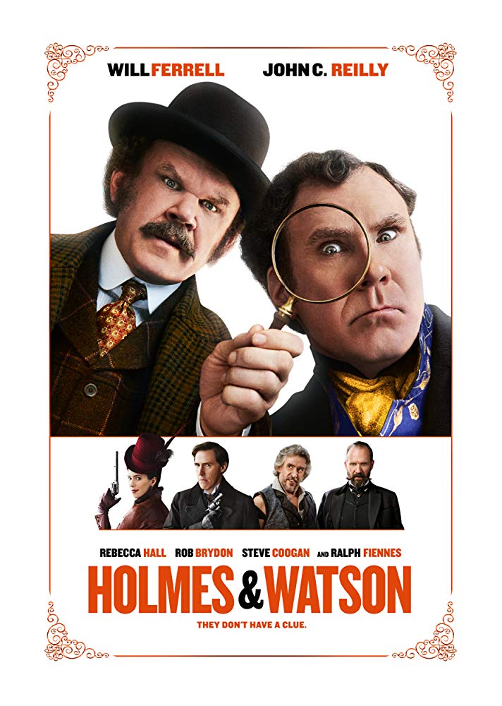 Ralph Fiennes, John C. Reilly, Will Ferrell, Rob Brydon, Steve Coogan, and Rebecca Hall in Holmes & Watson (2018)