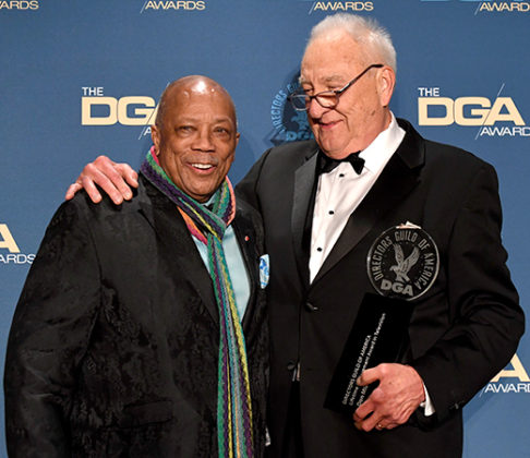 DGA Lifetime Achievement Award in Television recipient Don Mischer with presenter Quincy Jones