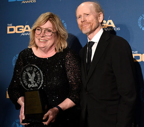 Frank Capra Achievement Award recipient Kathleen McGill with presenter Ron Howard