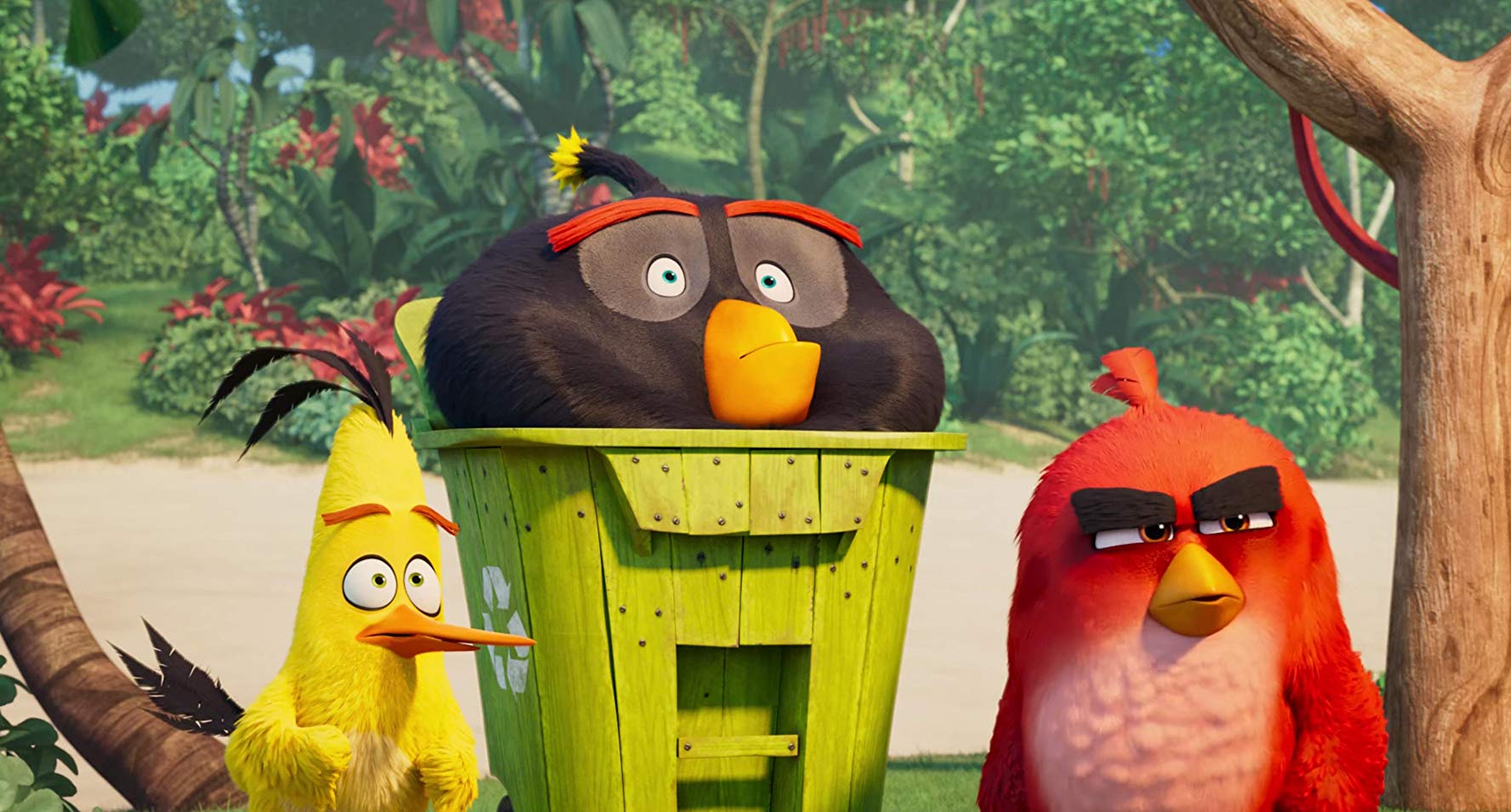 Jason Sudeikis, Danny McBride, and Josh Gad in The Angry Birds Movie 2