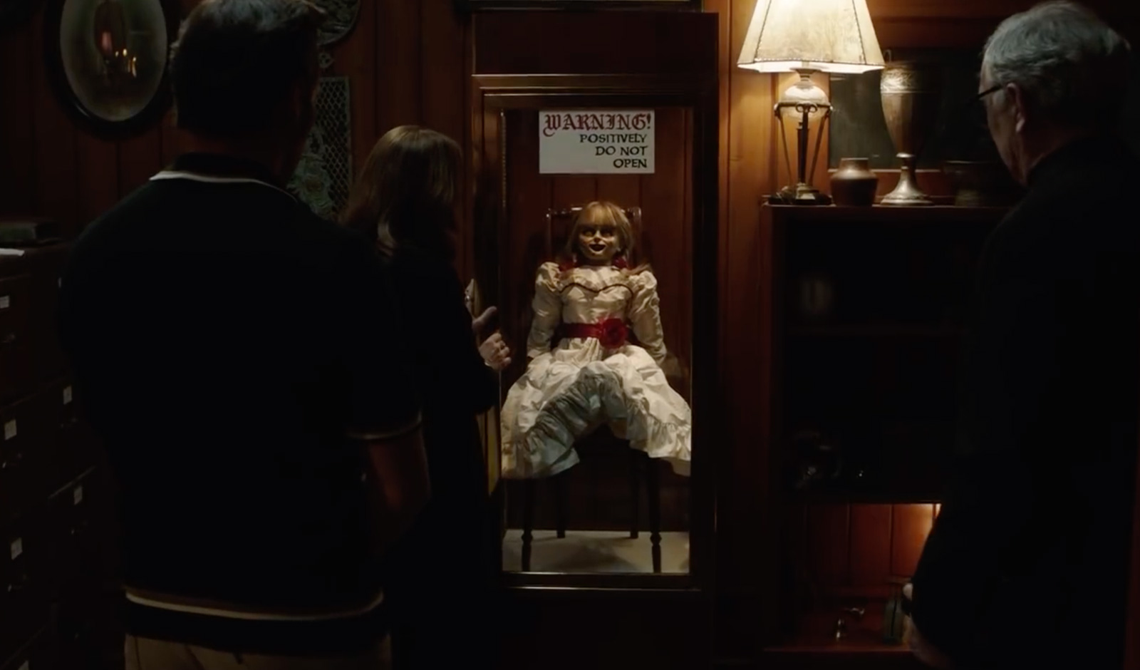 Steve Coulter, Vera Farmiga, and Patrick Wilson in Annabelle Comes Home (