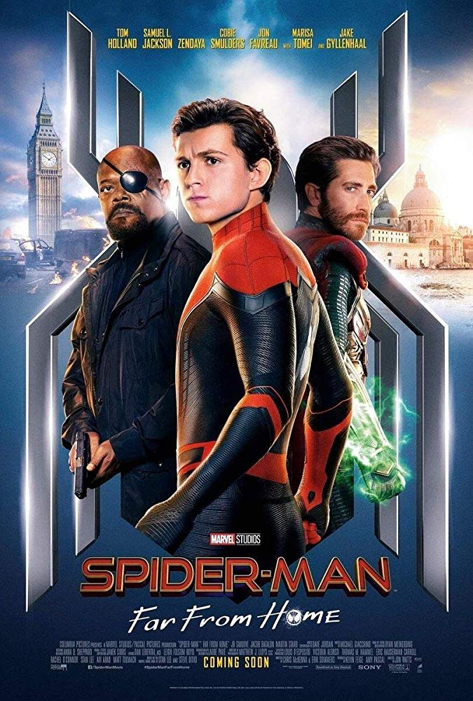 Samuel L. Jackson, Jake Gyllenhaal, and Tom Holland in Spider-Man: Far from Home