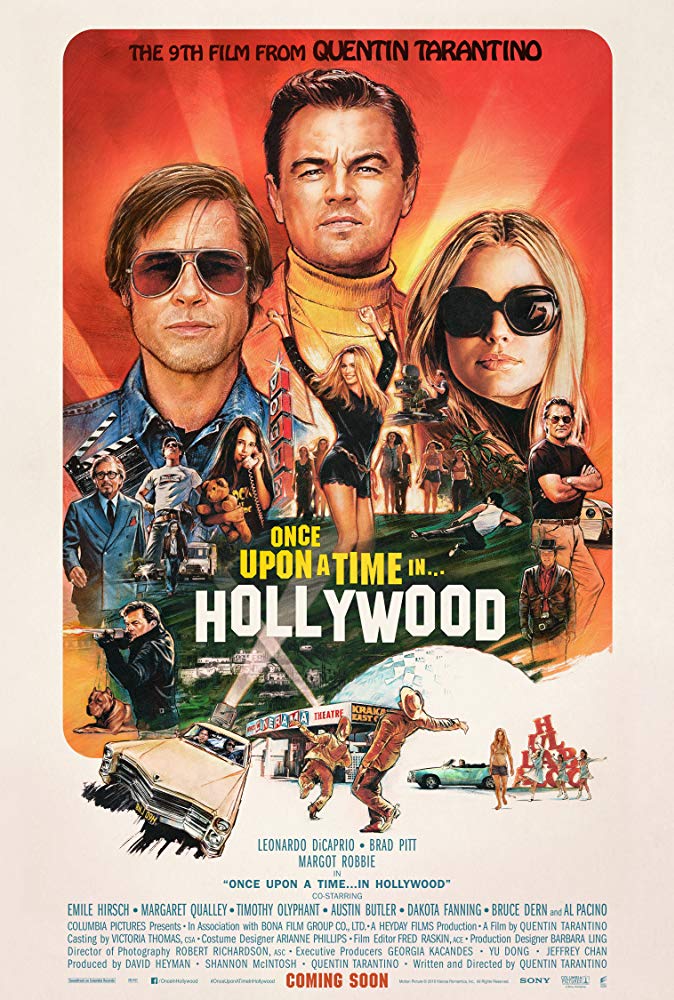 Brad Pitt, Leonardo DiCaprio, Al Pacino, Kurt Russell, Damon Herriman, Timothy Olyphant, Harley Quinn Smith, Mike Moh, and Margot Robbie in Once Upon a Time ... in Hollywood