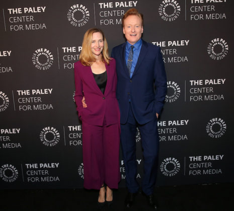 BEVERLY HILLS, CA – NOVEMBER 21: Presenter Conan O'Brien and his Wife arrive at The Paley Honors: A Special Tribute to Television's Comedy Legends in Beverly Hills on November 21, 2019. © Brian To for the Paley Center