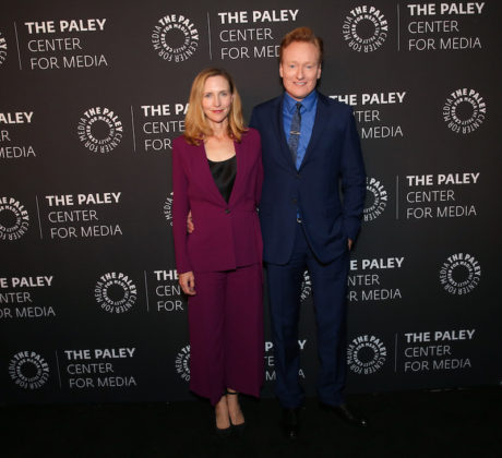 BEVERLY HILLS, CA – NOVEMBER 21: Presenter Conan O'Brien and his Wife arrive at The Paley Honors: A Special Tribute to Television's Comedy Legends in Beverly Hills on November 21, 2019. © Brian To for the Paley Center
