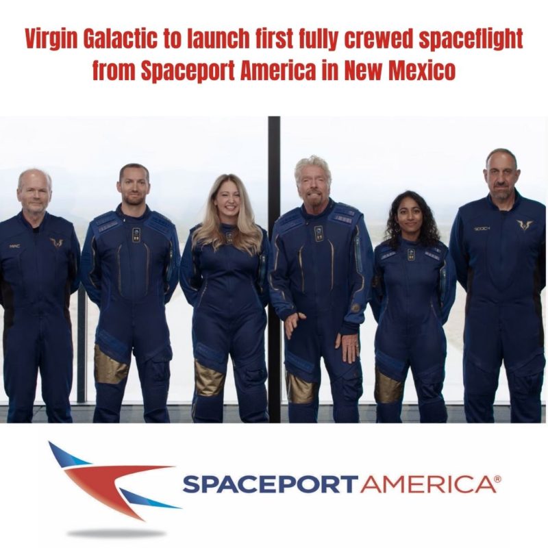 Virgin Galactic to launch first fully crewed spaceflight from Spaceport America in New Mexico