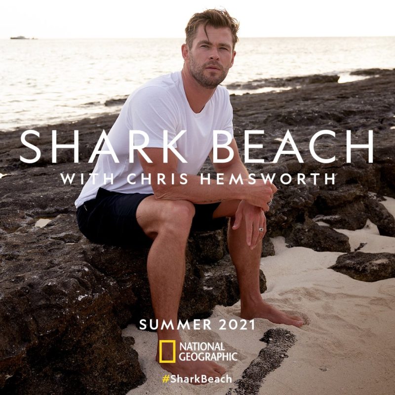 chris hemsworth shark beach