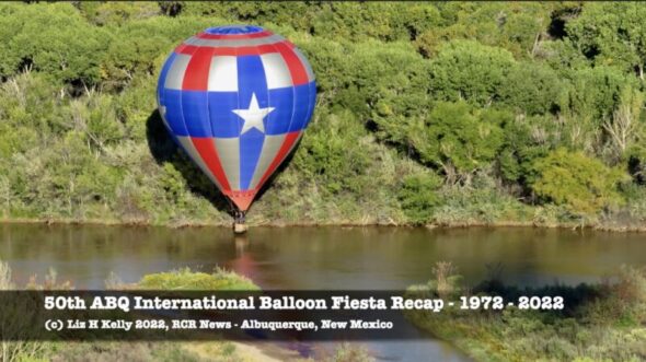 Hot air balloons land on Rio Grande at 50th ABQ Balloon Fiesta October 1, 2022