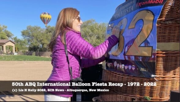 The pilot, passengers and crew all signed the WhirlAway balloon after the hot air balloon ride at the 50th ABQ Balloon Fiesta