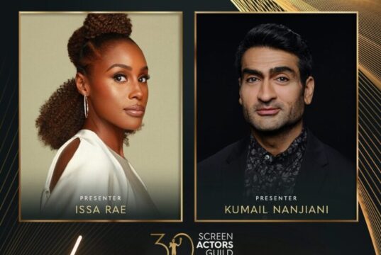 Issa Rae and Kumail Nanjiani announce the 30th Screen Actors Guild Awards nominees